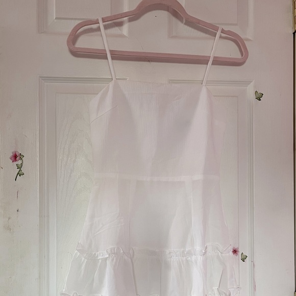 Oh Polly White Dress with Ruffles - Picture 3 of 4